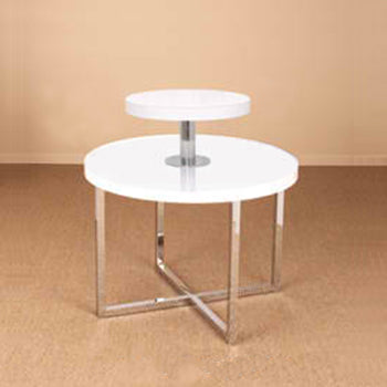 Gloss White Retail Display Table and Round Topper - 1