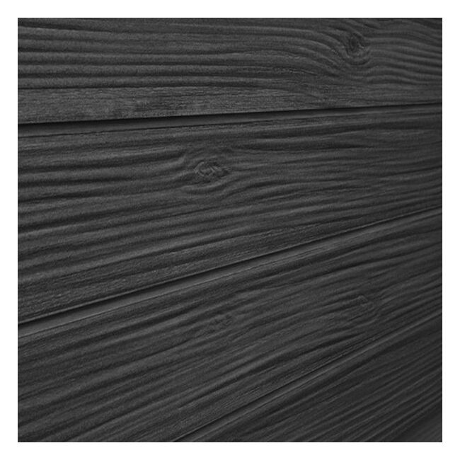 Wall panel in gray wood finish displaying weathered grain texture for industrial or contemporary décor.