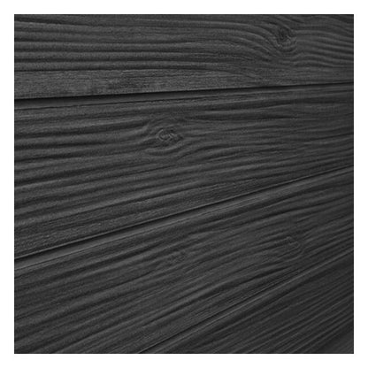 Wall panel in gray wood finish displaying weathered grain texture for industrial or contemporary décor.