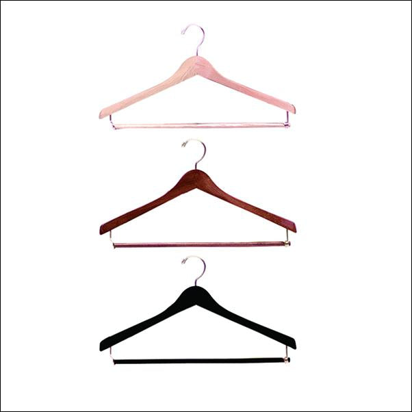 17" Wooden Suit Hanger (100ct.) - Multi Color Options - 1