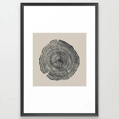 Hand-Drawn Oak art print by Dan Hobday in black wood frame with matte finish and shatterproof acrylic cover