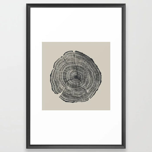 Hand-Drawn Oak art print by Dan Hobday in black wood frame with matte finish and shatterproof acrylic cover