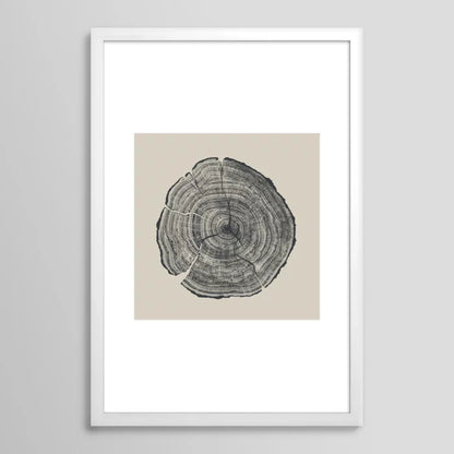 Hand-Drawn Oak art print by Dan Hobday in white frame offering clean, modern contrast to natural oak sketch design.