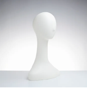 Female abstract head Sturdy, fiberglass construction Abstract face allows hats and scarves to be highlighted. Self standing. White. - 1
