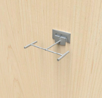 Slatwall Shoe Display H Shape Silver Frost Finish Dimensions: 5-1/4" x 2-1/4" Arm Length: 3" - 1