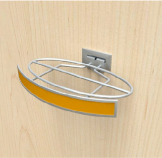 Slatwall Shoe Display Ellipse Wire Sign Insert Silver Frost Finish Dimensions: 9-1/2" x 4-11/4" Sign Size: 9-3/4" x 1-3/16" - 1