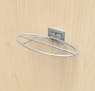 Slatwall Shoe Display Ellipse Wire, Silver Frost Finish Dimensions: 9-1/2" x 5-3/16" - 1
