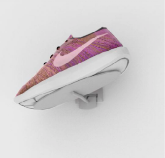 Slatwall Shoe Display Oval Shape Silver Frost Finish Dimensions: 8-3/4" x 3-1/4" Max Weight Load: 4 lbs - 1