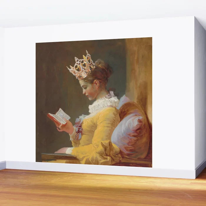 How to Be a Queen Wall Mural by Classy Socks installed in a modern restaurant or boutique hotel – 8-foot pop art mural with bold colors for hospitality interiors