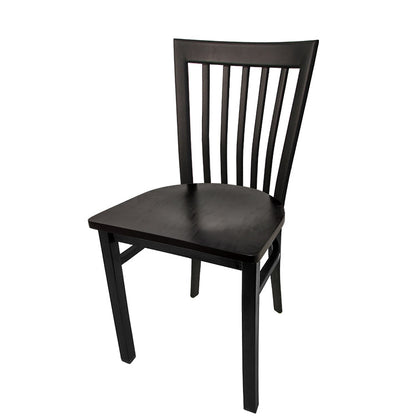 Black wooden chair on a white background