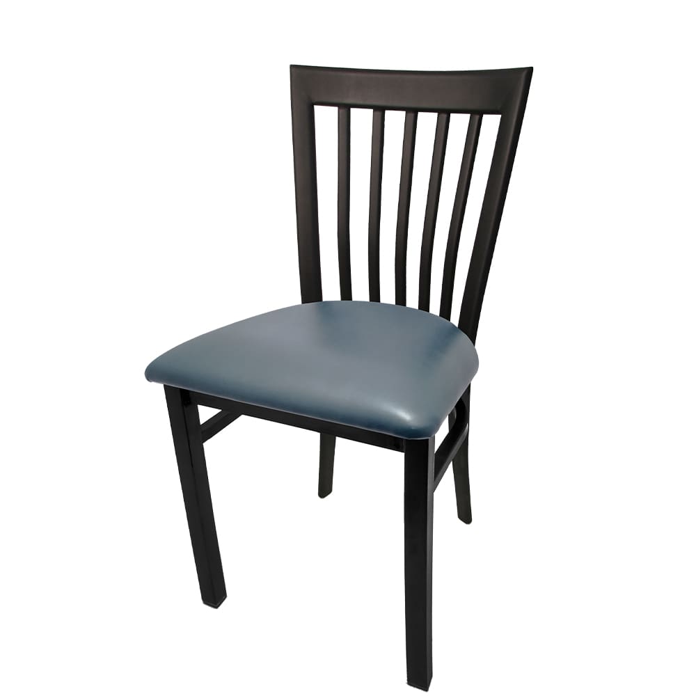 Jailhouse Metal Dining Chair with Black Powder Coat Finish and 1.2mm Steel Frame