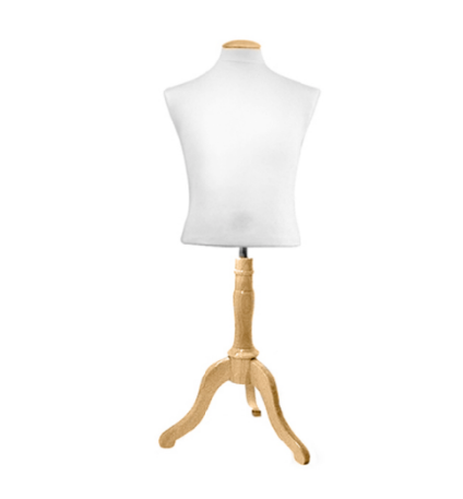 Male Shirt Form with Wood Tripod Base and Wood Neckblock - 1