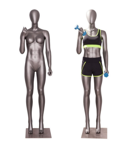 Athletic Female Mannequin with one arm in a dumbbell curling position. - 1