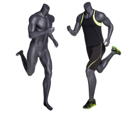Matte Gray Headless Male Running - 1