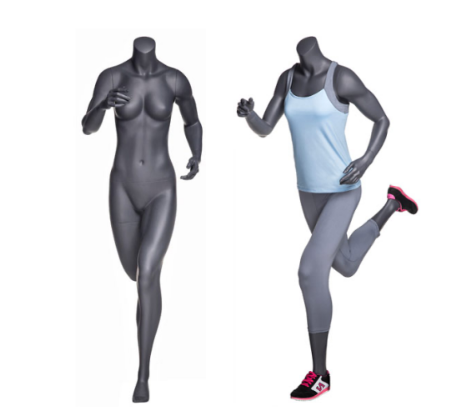 Matte Gray Female Running Mannequin - 1