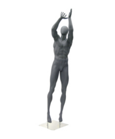 Mannequin of basketball player making a jump shot. - 1