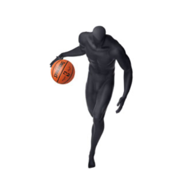 Mannequin of basketball player driving the ball. - 1