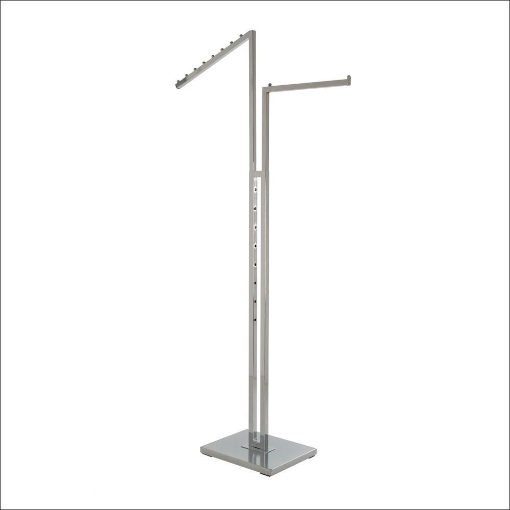 2-Way Rack w/ Mixed Square Tubing Arms - Chrome - 1
