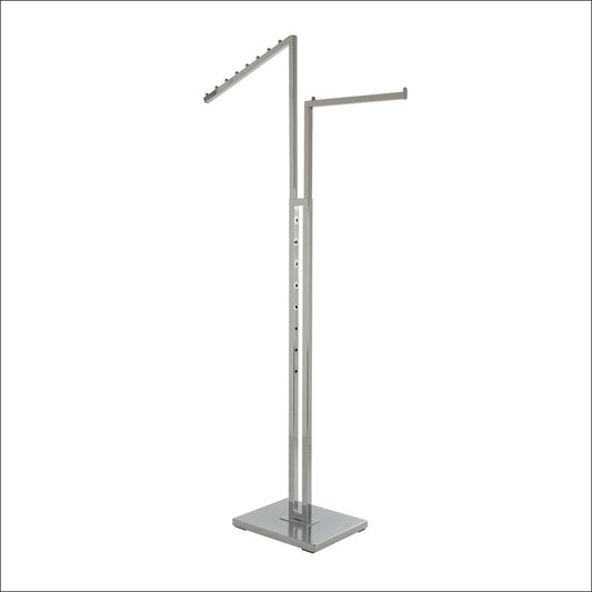 2-Way Rack w/ Mixed Square Tubing Arms - Chrome - 1