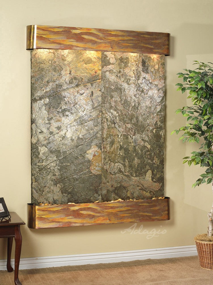 Majestic River vertical wall-mounted water fountain for hotel and restaurant interiors