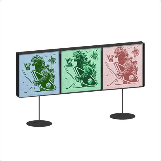 Tri Metal T-Shirt Display Box with Stand - Double Sided - 1