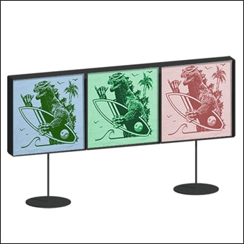 Tri Metal T-Shirt Display Box with Stand - Double Sided - 1