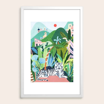 Minimal abstract modern art print in clean white frame, modern wall art with archival matte paper and soft neutral tones.