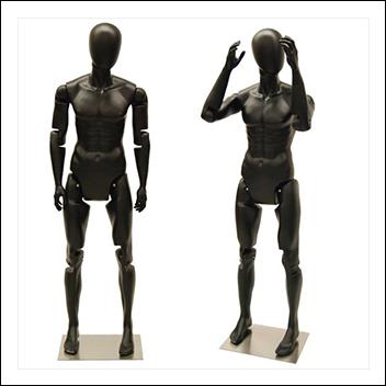 Men's Black Flex Mannequin with Articulated Movable Joints - 1