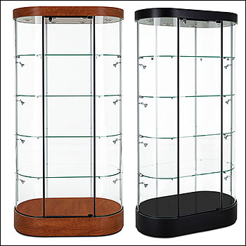 Contemporary Oval Euro Tower Showcase - Multiple Finish Options - 1