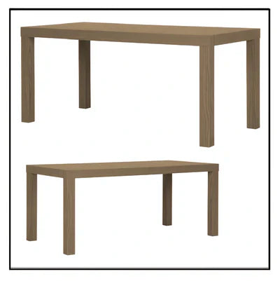Side view of an empty Parsons Style Nesting Display Table highlighting the minimalist square-leg design, thick tabletop, and smooth finish used for modern retail displays.