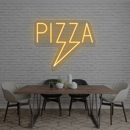 Pizza Bolt Neon Sign – Custom LED Wall Light for Restaurants, Bars, and Home Décor