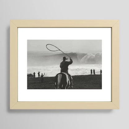 Rangler Art Print by Casey Hagerman in light maple frame highlighting natural wood grain and warm western tones.