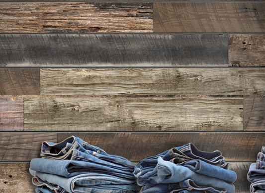 Reclaimed wood wall panel measuring 24 inches high by 96 inches long with rustic, weathered wood grain finish.