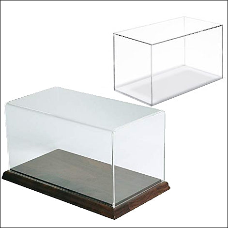 Acrylic Rectangular Box Display - Optional Wood Base - Multi-Sizes - 1