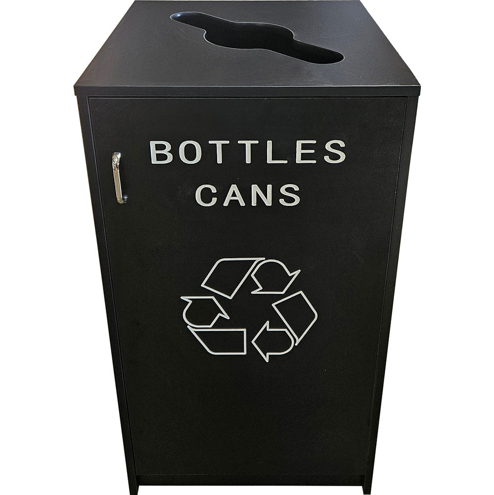 Commercial 25-gallon recycling bin with concealed liner and top opening