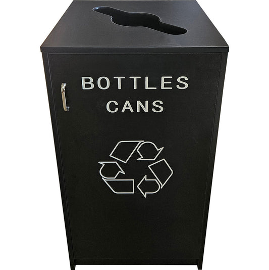 Commercial 25-gallon recycling bin with concealed liner and top opening