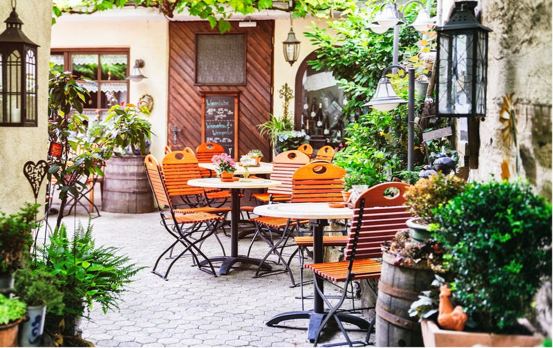 restaurant patio furniture metal chairs cafe tables