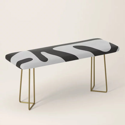 Roots Bench by Alisa Galitsyna with gold steel legs – elegant abstract seating design ideal for hotel lobbies, bar areas, and upscale café spaces