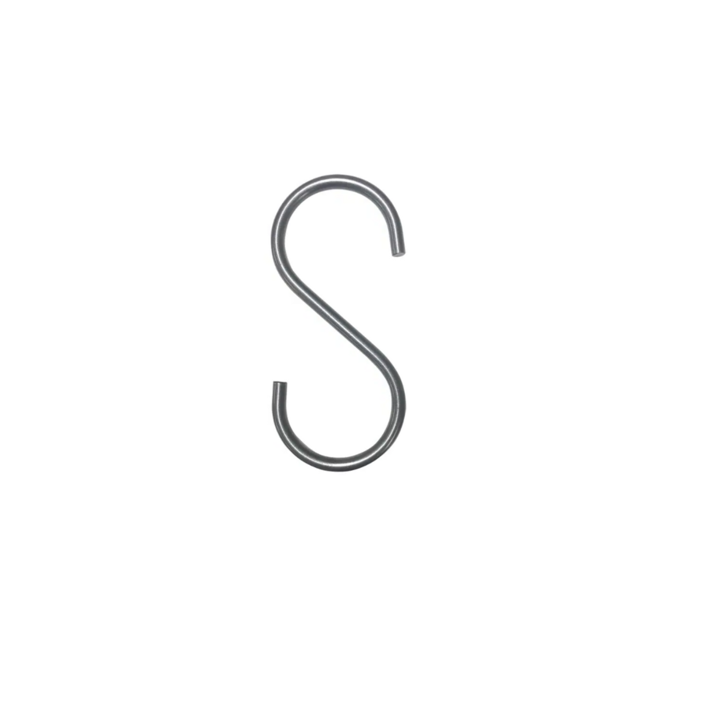 Front view of Pipeline “S” display hooks showing the 5-inch hook shape designed to hang from 1¼-inch diameter retail hangrails.