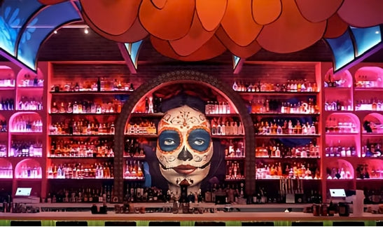 san diego custom bar millwork back bar display day of the dead design