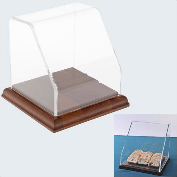 Square Angled Front Case with Walnut Base - Multi-Sizes - 1