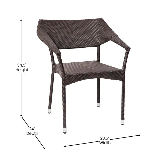 Natural rattan stackable dining chairs showing lightweight, space-saving design ideal for hotels, restaurants, and patios.