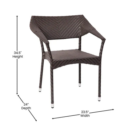 Natural rattan stackable dining chairs showing lightweight, space-saving design ideal for hotels, restaurants, and patios.