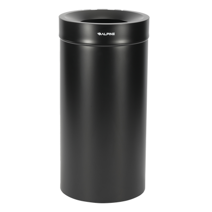 Stainless Steel Trash Receptacle – 27 & 50 Gallon Matte Black Waste Bin with Plastic Liner