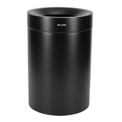Stainless Steel Trash Receptacle – 27 & 50 Gallon Matte Black Waste Bin with Plastic Liner