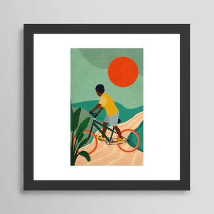 Stay Home No. 7 Art Print in black frame – modern wall art for restaurant dining rooms, hotel lounges, and café interiors