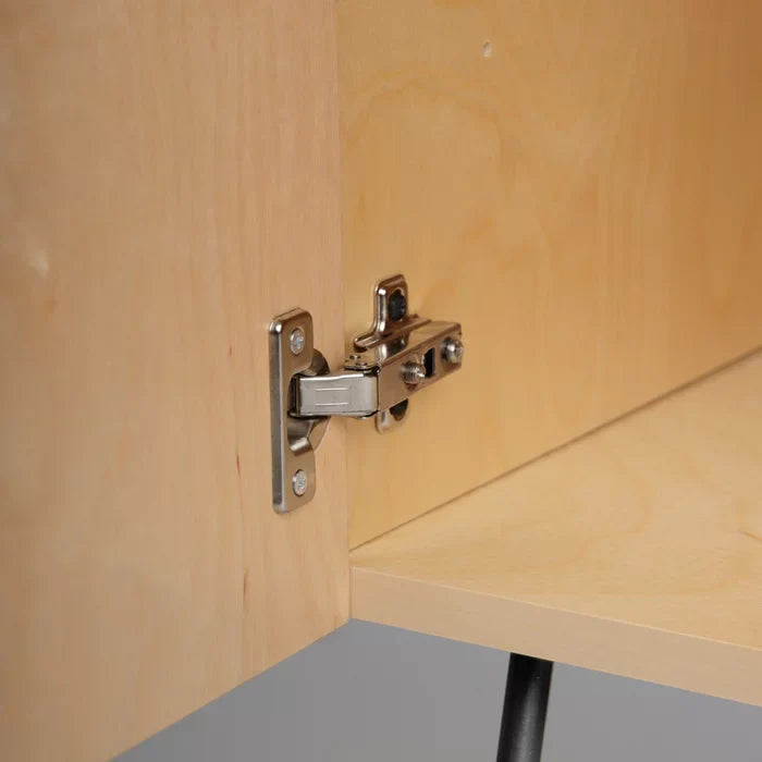Inside view of the Stories 1 Condiment Bar by Garima Dhawan showing adjustable birch shelving ideal for condiments, utensils, and bar supplies in hospitality interiors