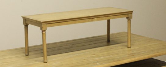 Distressed pine finish color option showing a rustic woodgrain surface with natural texture used for retail display tables.