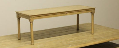 Distressed pine finish color option showing a rustic woodgrain surface with natural texture used for retail display tables.