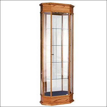 Classic Real Wood Octagon Tower Showcase - 1